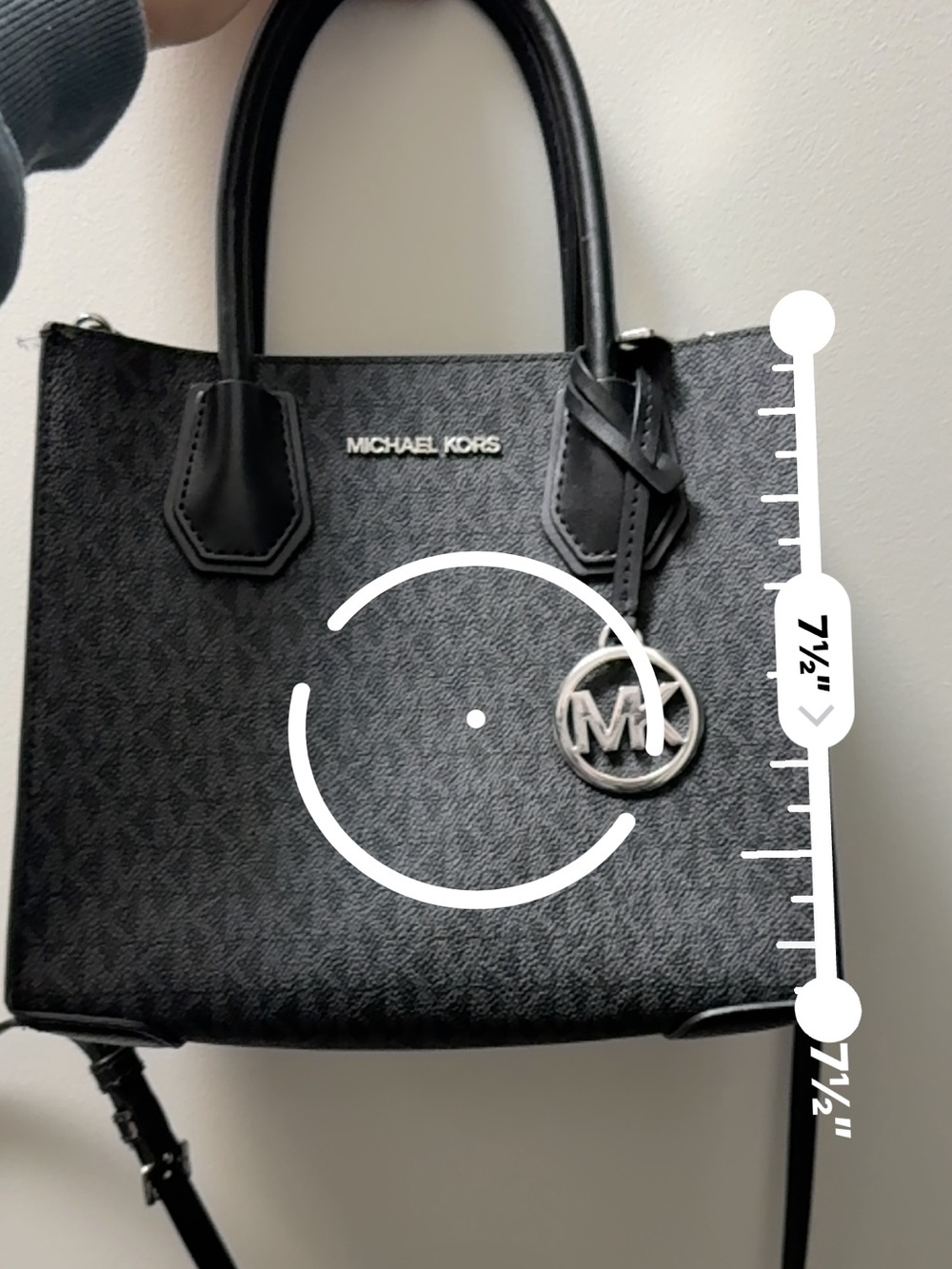 Michael Kors Black MK Logo Crossbody Tote - Picture 4 of 10